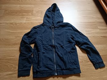 Sweat zippé à capuche bleu marine, Kiabi, 10 ans