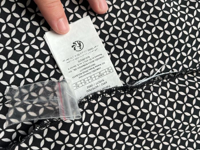 Blouse manche longue femme à motifs couleur blanc noir taille 38 Camaïeu très bon état - photo numéro 4