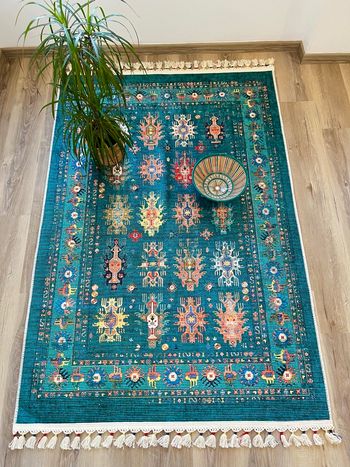 Tapis antidérapant moderne aux motifs traditionnels d’orient 1m.90 / 1m.18