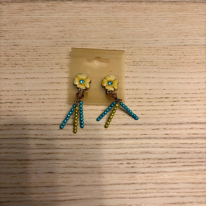 Boucles d’oreilles à clips fleurs • neuves 🌿