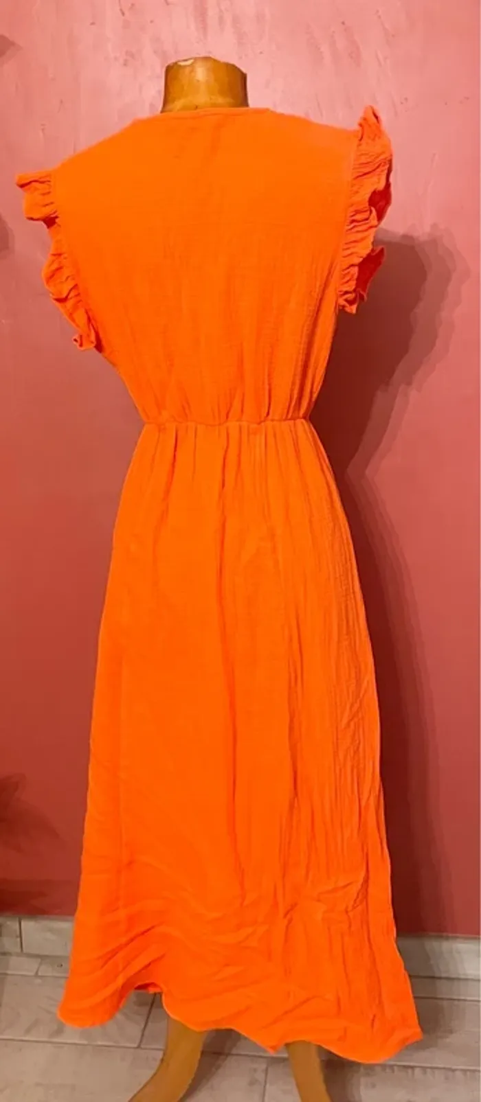 Robe longue en gaze de coton orange 🍊 - photo numéro 3