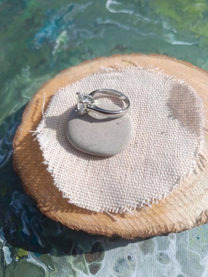 Bague argent véritable poinçon 18K petit doigt