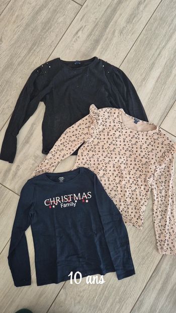 Lot T-shirt fille 10 ans