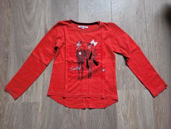 T-shirt manches longues rouge chats