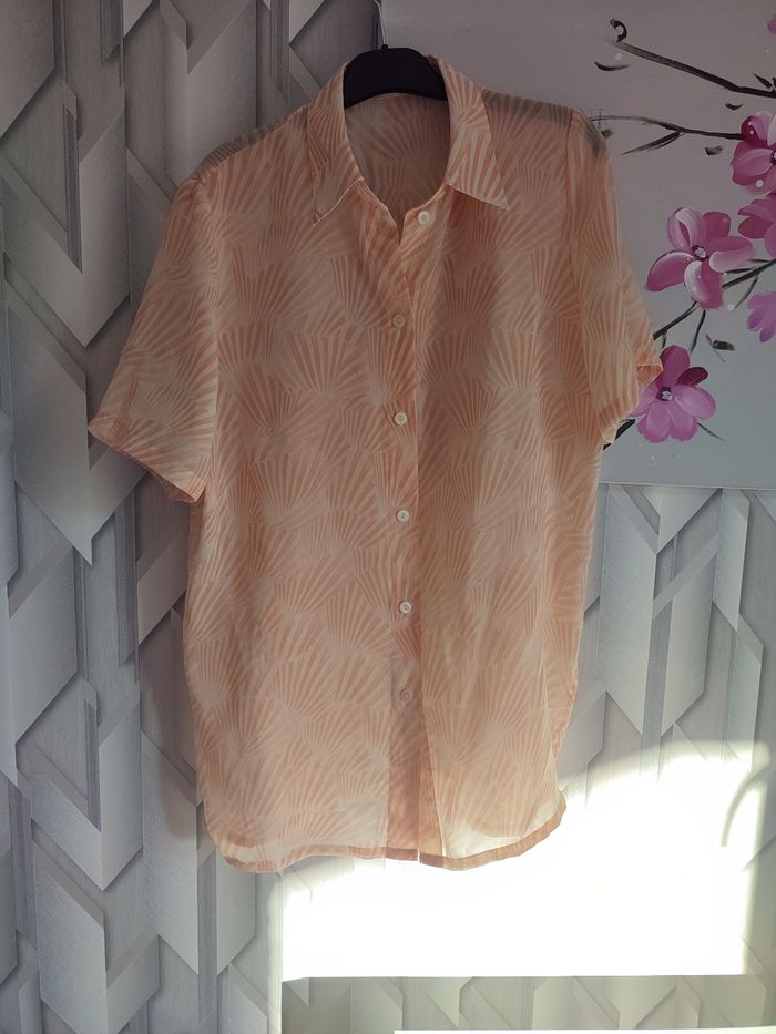 Chemise fluide corail pastel coupe loose - photo numéro 7