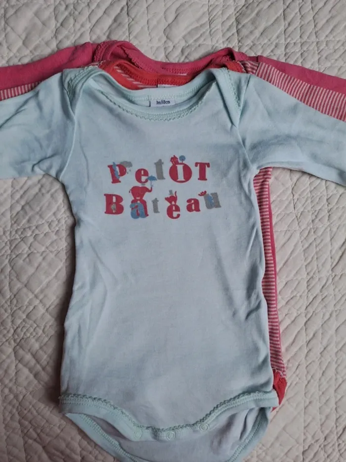 Lot 3 bodies Petit bateau manches longues - photo numéro 2