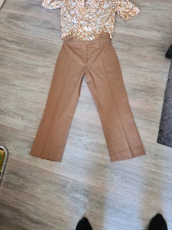 Pantalon droit vintage 70's en laine
