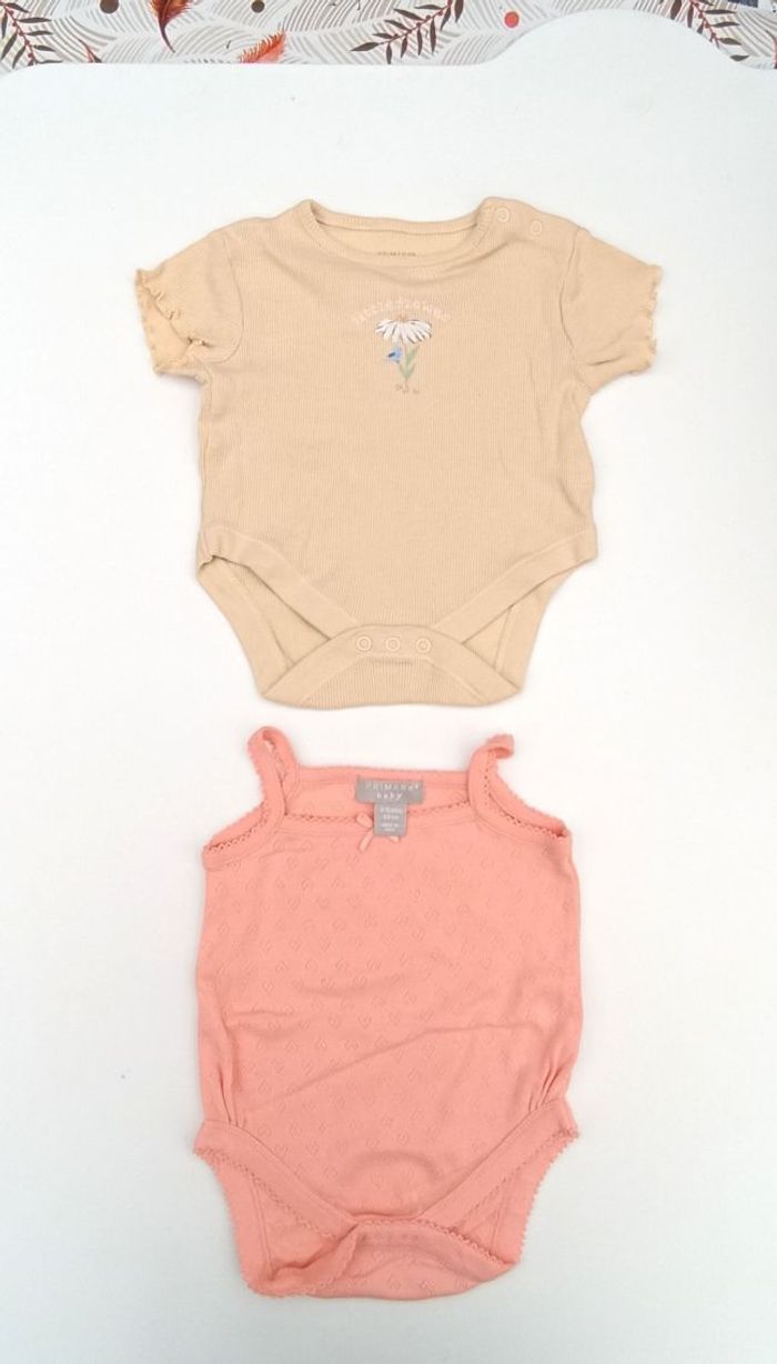 Lot de 2 bodies débardeur, Primark, 3/6 mois