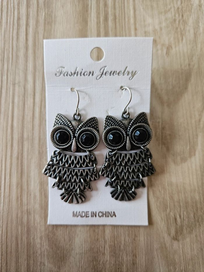 Boucles d'oreilles fantaisie hiboux