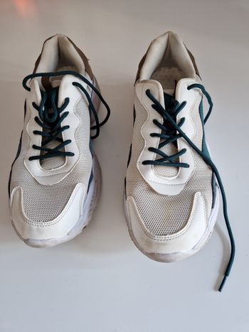 Baskets homme blanche et verte 