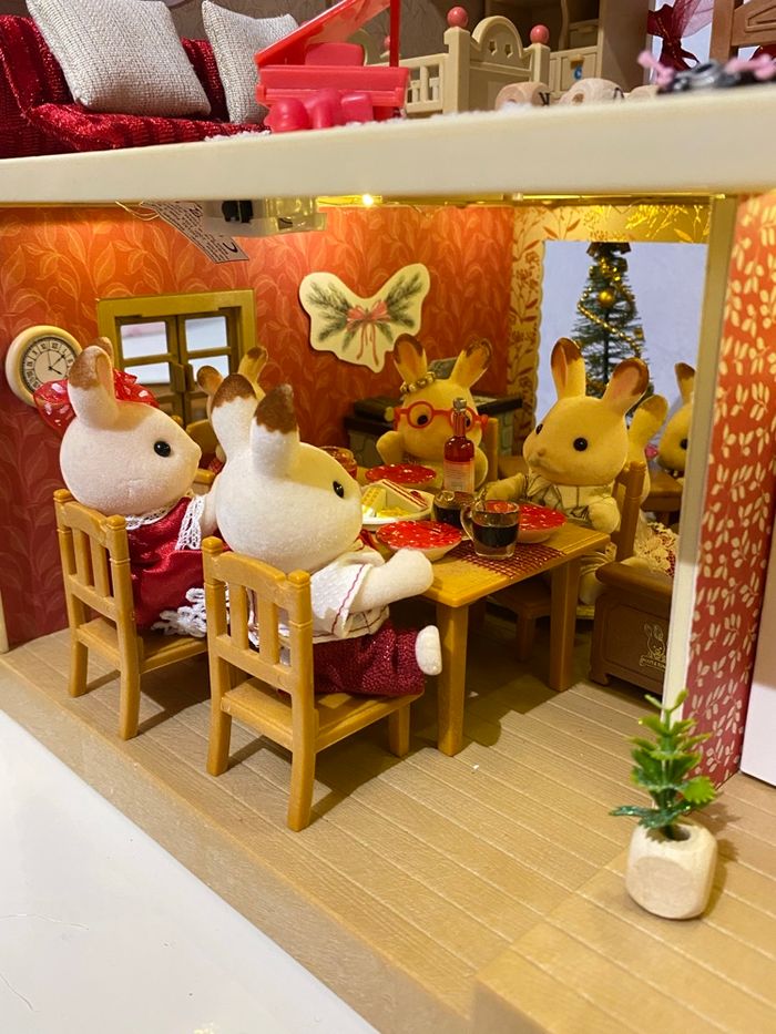 Maison complète larchwood éclairée famille lapin chocolat papi mamie noël - photo numéro 7