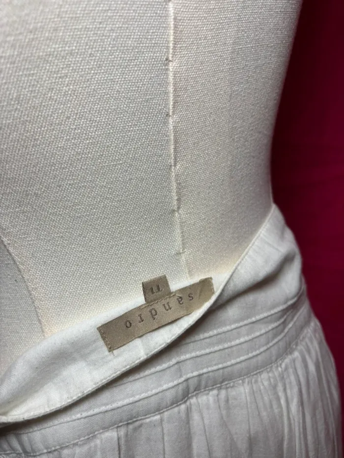 Jupe courte blanche perlée Sandro – 100% coton, taille 36, style bohème chic - photo numéro 6