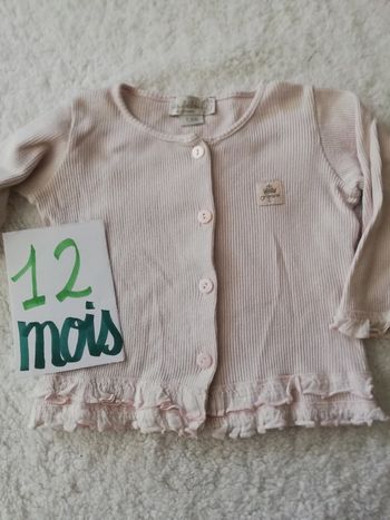 Gilet à boutons rose fille 12 mois les bébés  de floriane