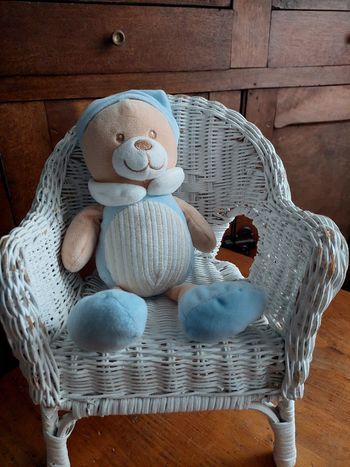 Doudou ours bleu Mes Petits Cailloux
