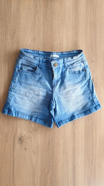 Short délavé bleu, taille 36, Promod