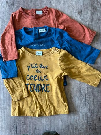 Lot 3 tshirts manches longues léger 9 mois