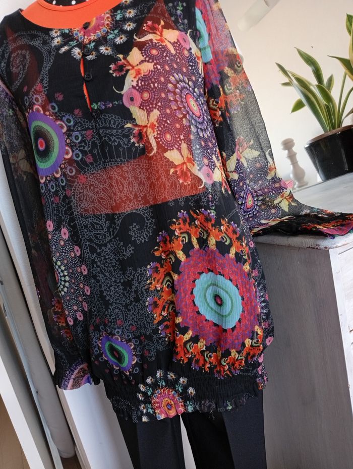 Blouse transparent Desigual femme 40 - photo numéro 2