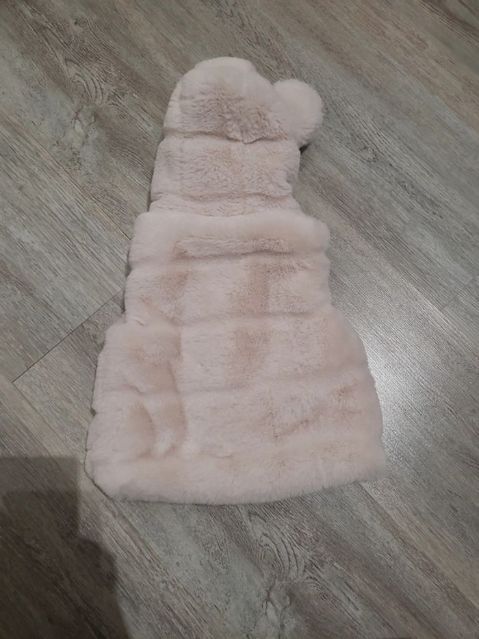 Veste gilet sans manche beige en doudou - photo numéro 5