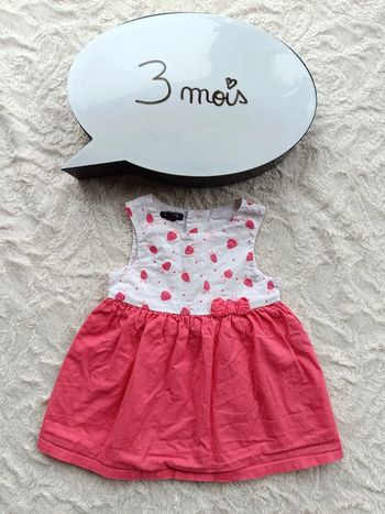Robe été sans manche Fille 3 mois Fraises Kiabi