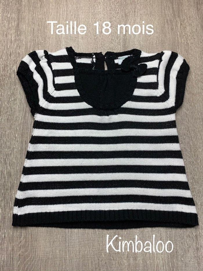 Pull MC noir et blanc - taille 18 mois