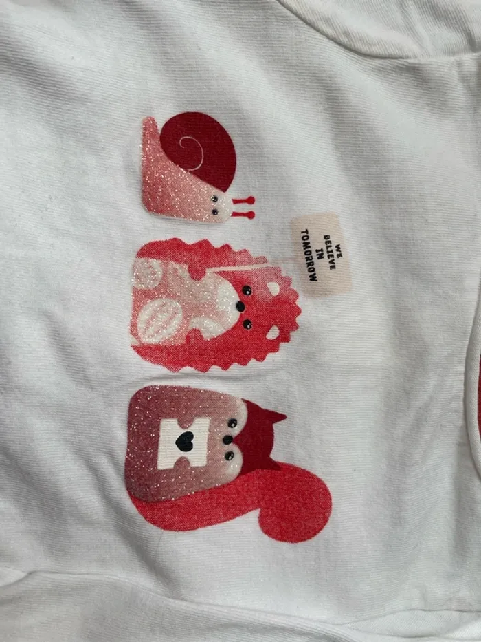 T-shirt manches longues - animaux forêt - 9m - photo numéro 2