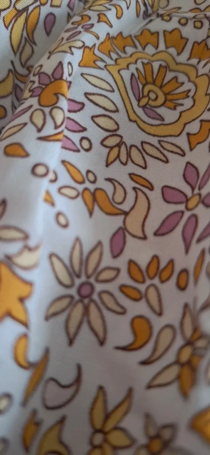 🌿 Jupe bohème ethnic motifs rose/jaune fluide – Taille unique - Neuve 🌸 - photo numéro 4