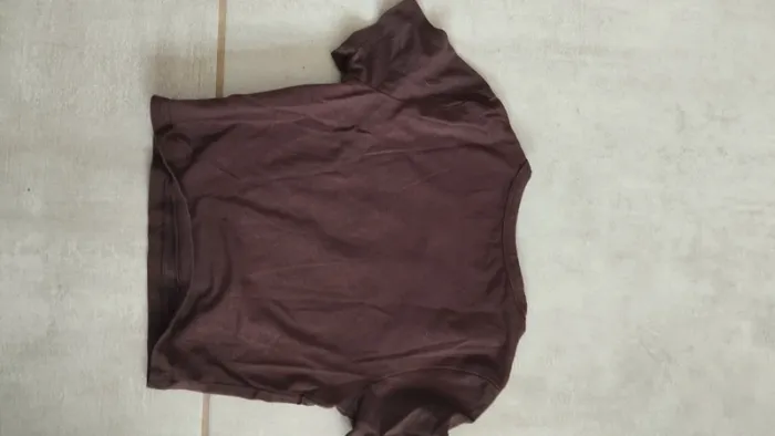 Tee-shirt court marron gemo taille 10 ans fille - photo numéro 3