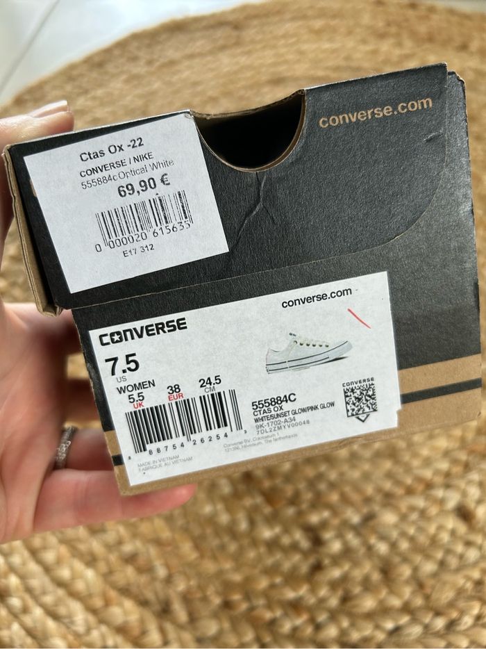 converse  blanche  fleurs 🌸 - photo numéro 3