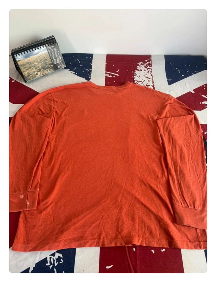 Sweat/ t-shirt manche longue Ralph Lauren taille L orange cavalier bleu marine - photo numéro 12