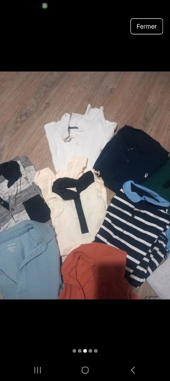 Lot de 10 polos manches longues garçon 12 ans - photo numéro 8