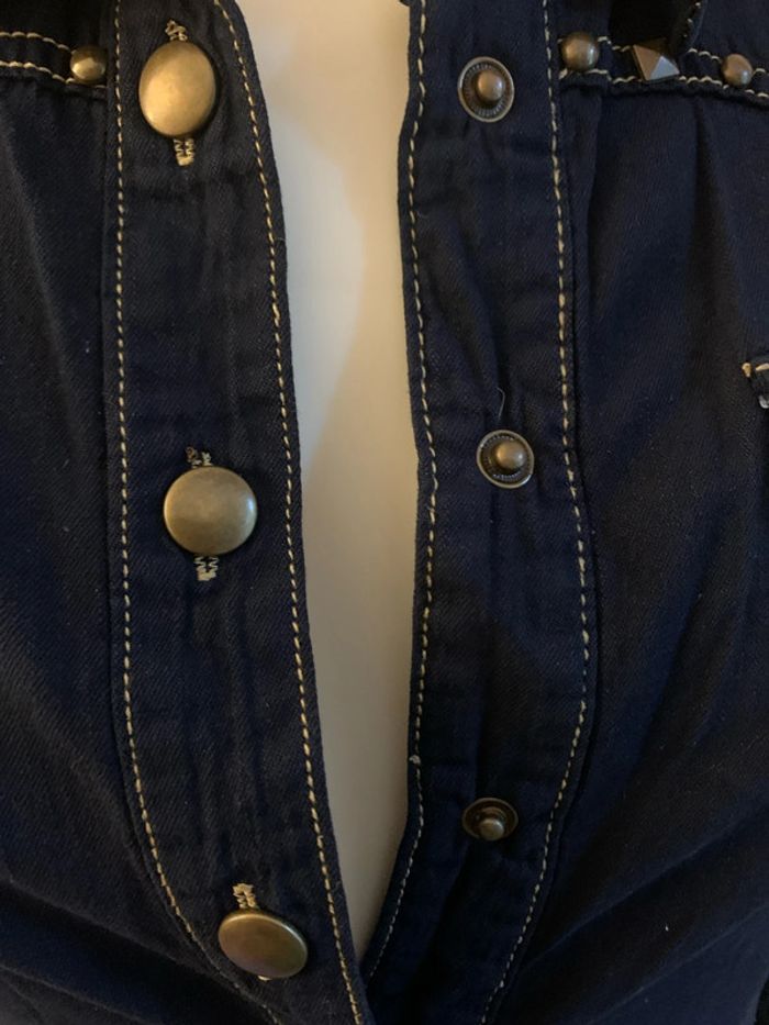 Chemise country biker taille 40 K.Woman bleu nuit - photo numéro 3