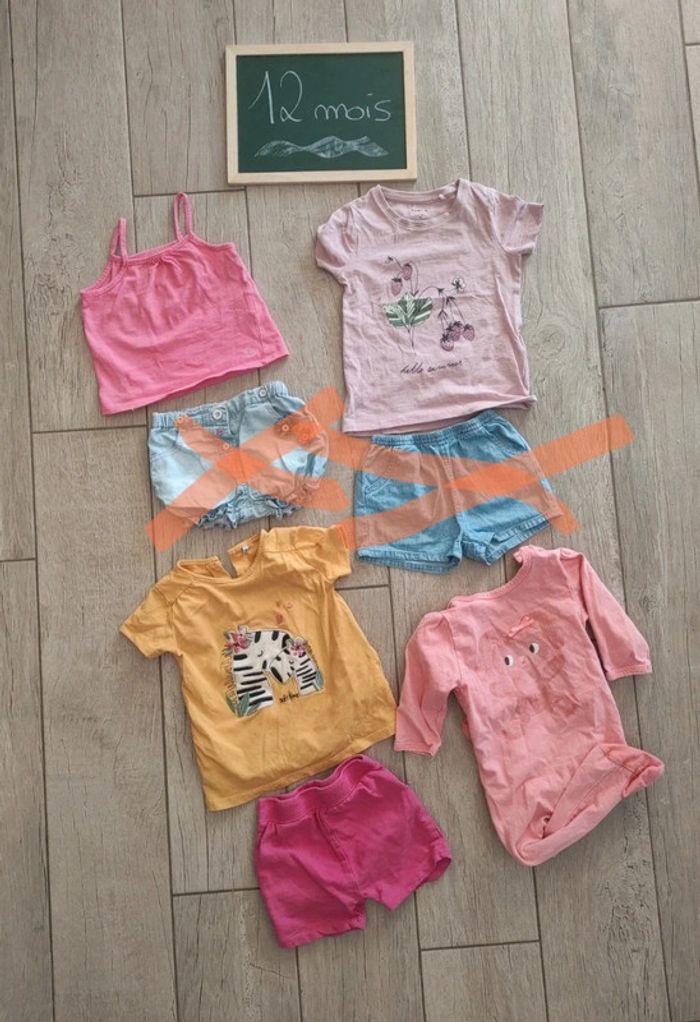 Lot vêtements été fille 12 mois