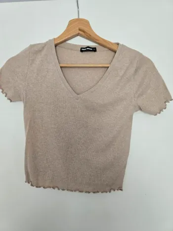 Tee shirt court beige