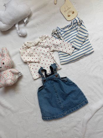 Lot tee-shirts robe bébé fille 1 mois Kiabi