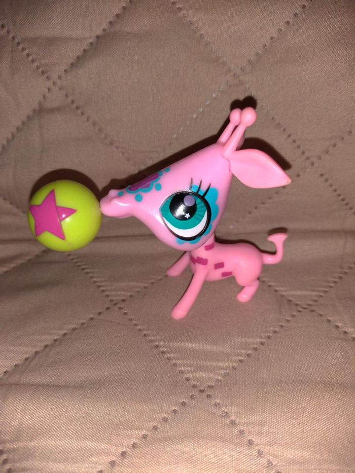Littest Pet Shop LPS Girafe avec ballon tournant Rare