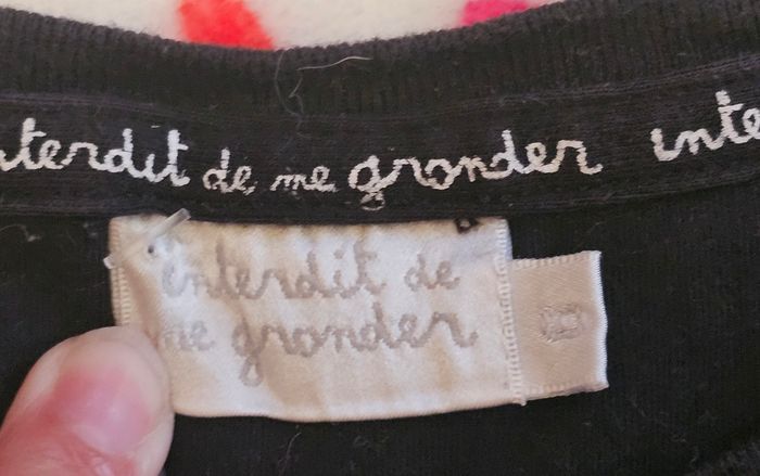 T shirt interdit de me gronder 6ans - photo numéro 2