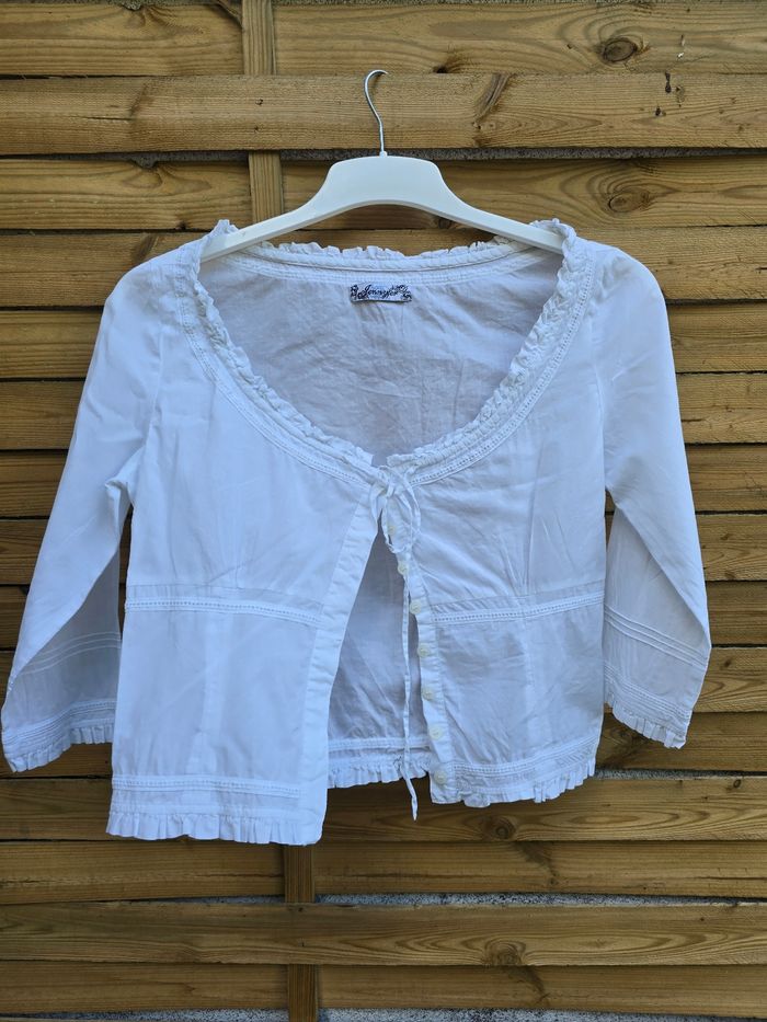 Tunique chemisier broderie anglaise 🍒vintage 80🍒taille 34/36/38 - photo numéro 4