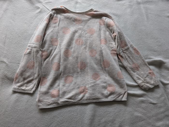 Pull gris clair à gros pois roses - 92 - H&M - photo numéro 7