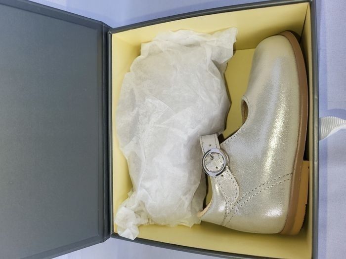 Chaussures fille en cuir crème Point 20  Made in France 🇨🇵 - photo numéro 3
