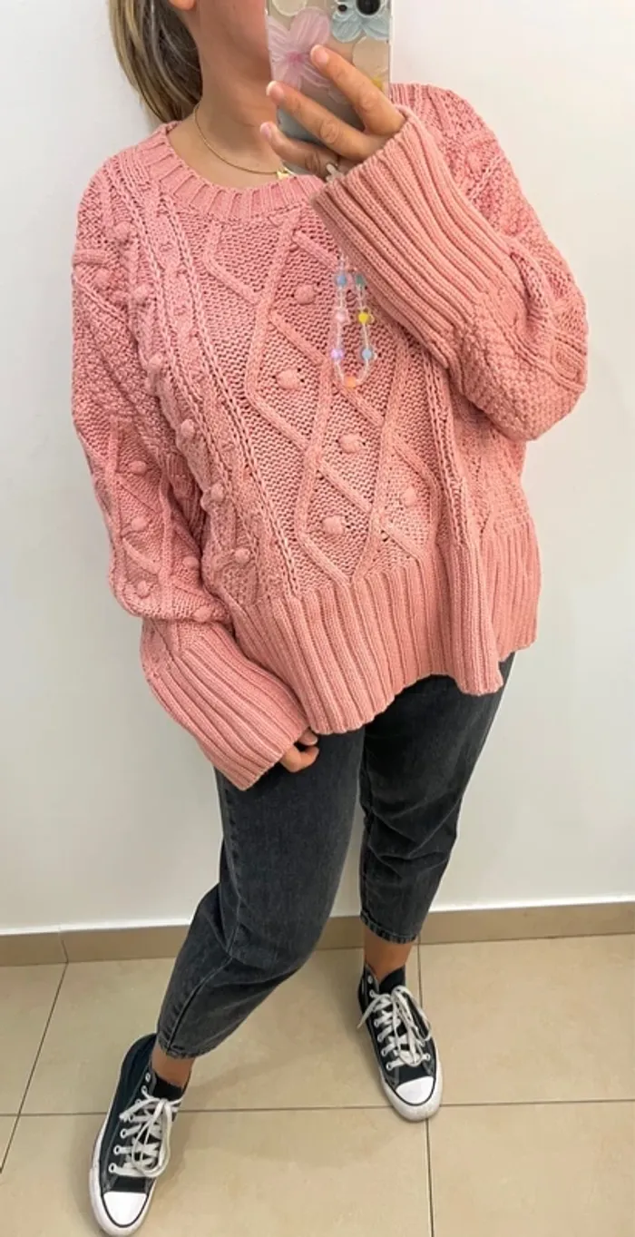 Pull rose torsadée Zara - photo numéro 5