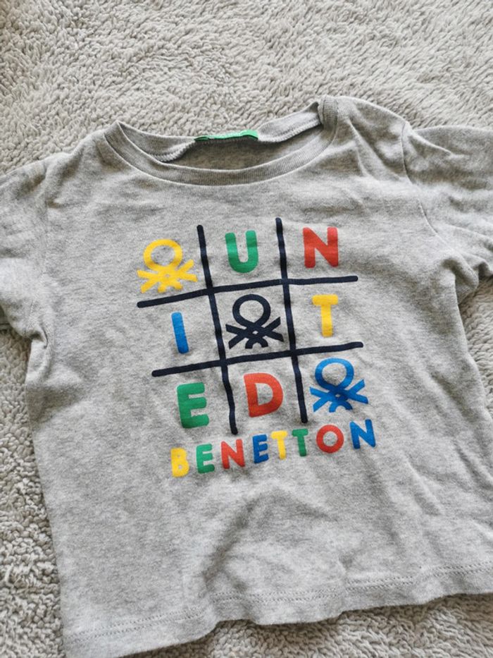 T-shirt manches longues Benetton 9-12 mois - photo numéro 2