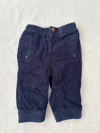 Pantalon marine velours simple 6 mois