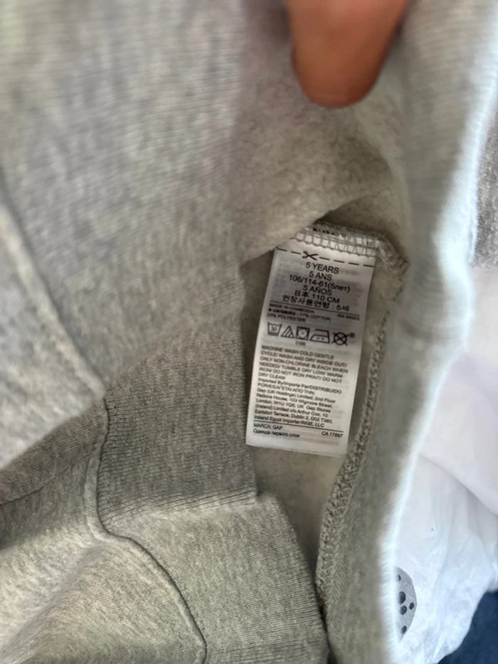 Sweat gap 5 ans gris clair - photo numéro 4