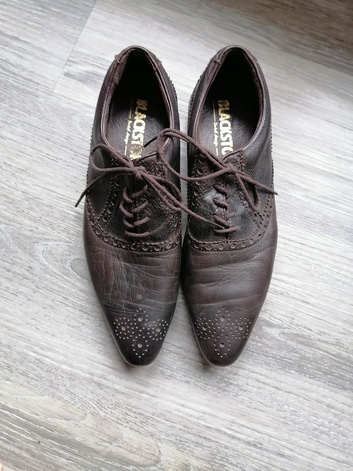 Chaussures habillés homme en cuir marron avec lacets Blackstone - photo numéro 2