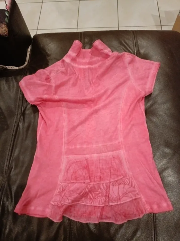 Chemise maloka 38 rose nacre - photo numéro 3