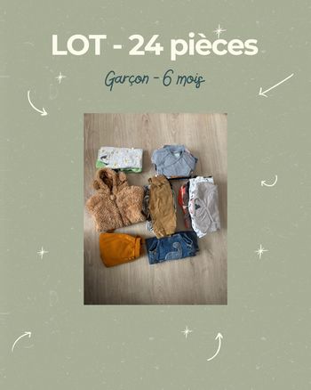 Lot 24 pièces - 6 mois garçon