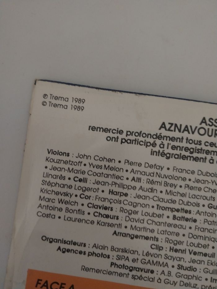 45T Aznavour – Pour toi Arménie (1989) - photo numéro 4