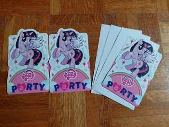 3 cartes d'invitation anniversaire my little pony