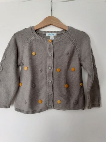 Gilet fille gris 23 mois Obaïbi