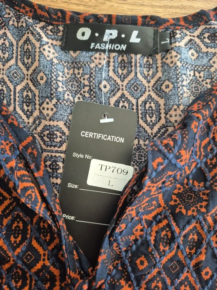 Top Sans Manches Marron Multicolore Femme Taille L/40 - photo numéro 3